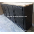 Industrial Retro Metal Riveted Sideboard Mango Wood Top